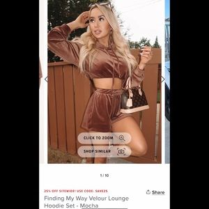 FASHION NOVA-FINDING MY VELOUR LOUNGE HOODIE SET